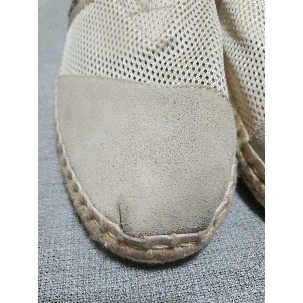 TOMS Alpargata Rope Espadrille Slip On Suede Mesh Womens Size 9 Flats Beige - Picture 15 of 16